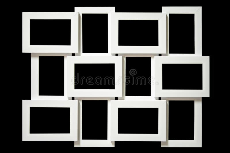Multi picture frame. isolated on black