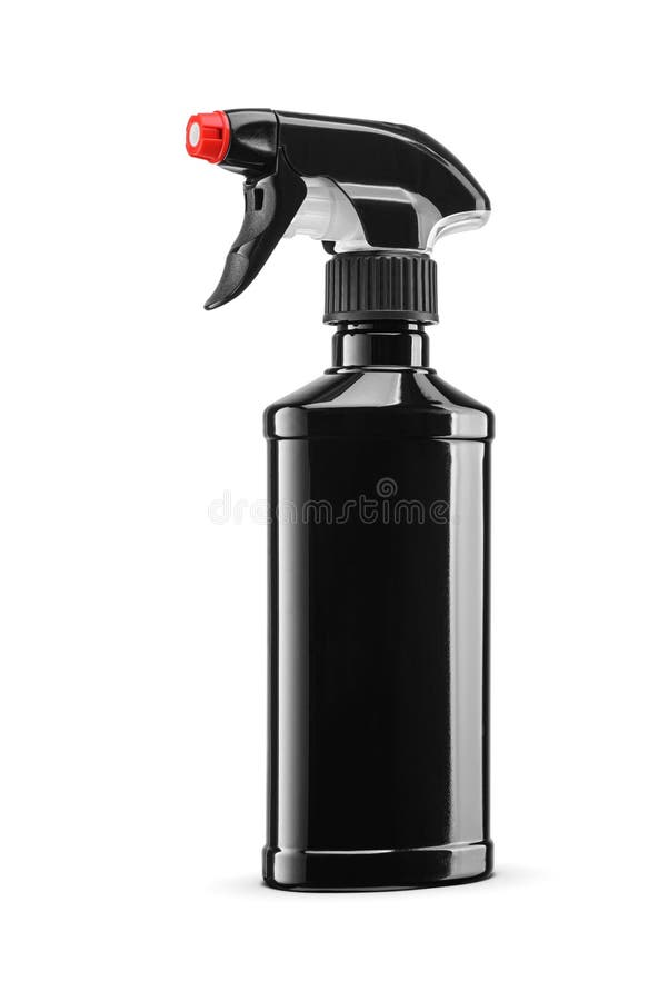 Multi-purpose detergent in black plastic trigger sprayer bottle isolated on white stock photos