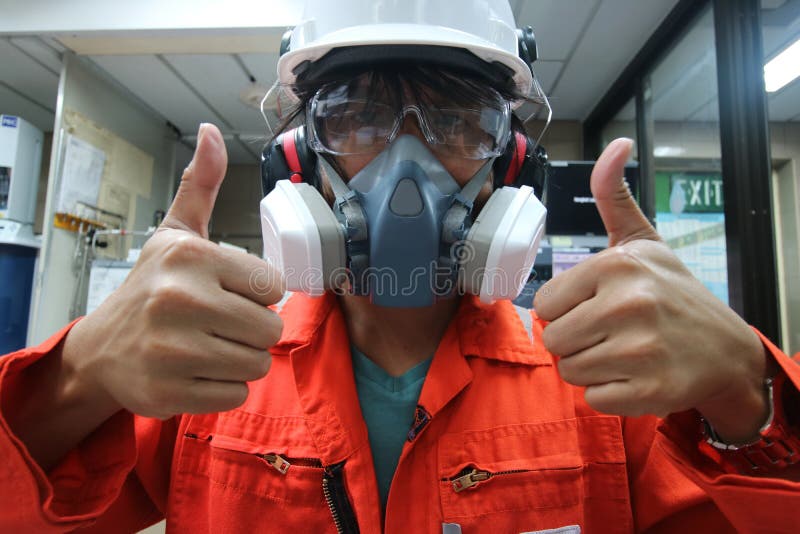 Multi-purpose respirator half mask for toxic gas protection.