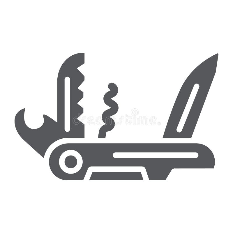 Multi tool glyph icon, camping and multifunction, pocket knife sign, vector graphics, a solid pattern on a white vector illustration Multi tool glyph icon, camping and multifunction, pocket knife sign, vector graphics, a solid pattern on a white vector illustration
