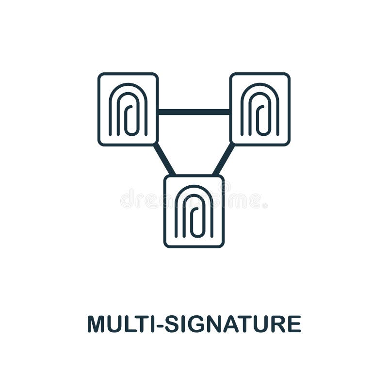 Multi-Unterschriftenikone Einfarbiger Artentwurf von der blockchain Ikonensammlung UI und UX Perfekte Multiunterschrift des Pixel stock abbildung