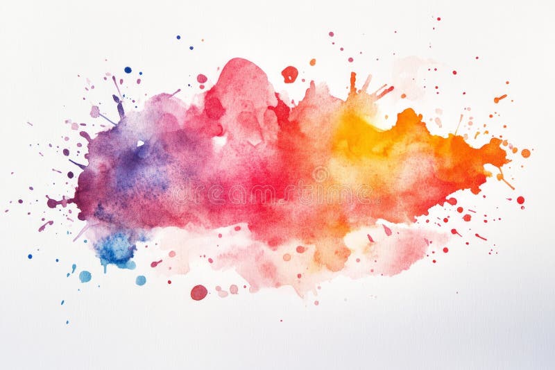 Multicfarbener Aquarell auf weißem Hintergrund. AI generiert lizenzfreie abbildung