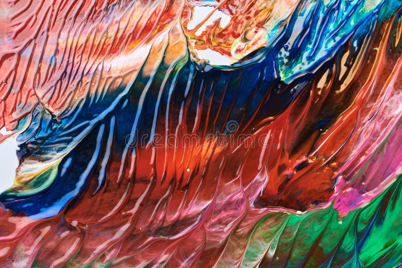 Multicolor brush strokes abstract background. Colorful acrylic ink blots and stains pattern, wallpaper print, fluid art royalty free stock images
