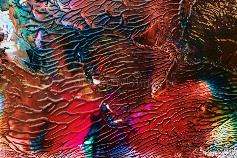 Multicolor brush strokes abstract background. Colorful acrylic ink blots and stains pattern, wallpaper print, fluid art royalty free stock image