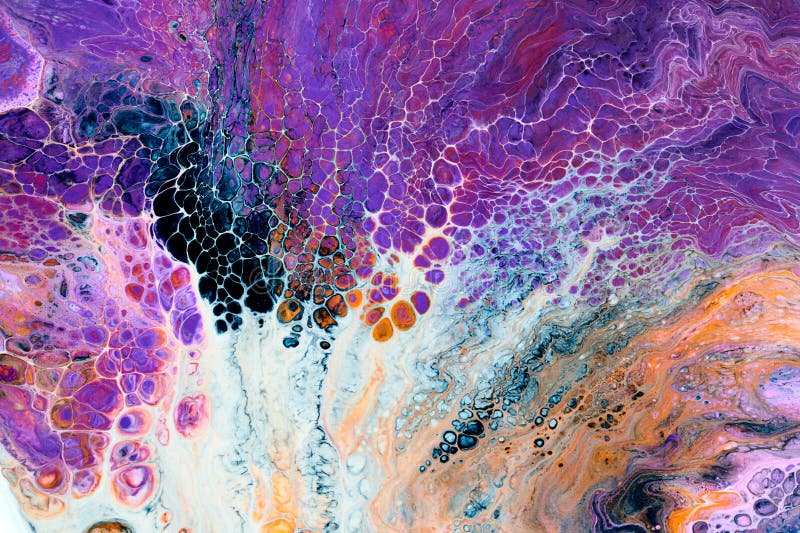 Multicolor brush strokes abstract background. Colorful acrylic ink blots and stains pattern, wallpaper print, fluid art royalty free stock photography