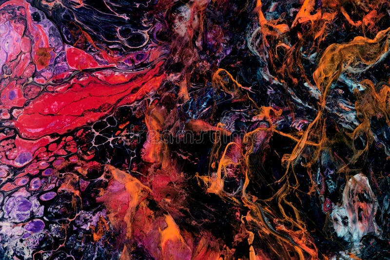 Multicolor brush strokes abstract background. Colorful acrylic ink blots and stains pattern, wallpaper print, fluid art stock photography