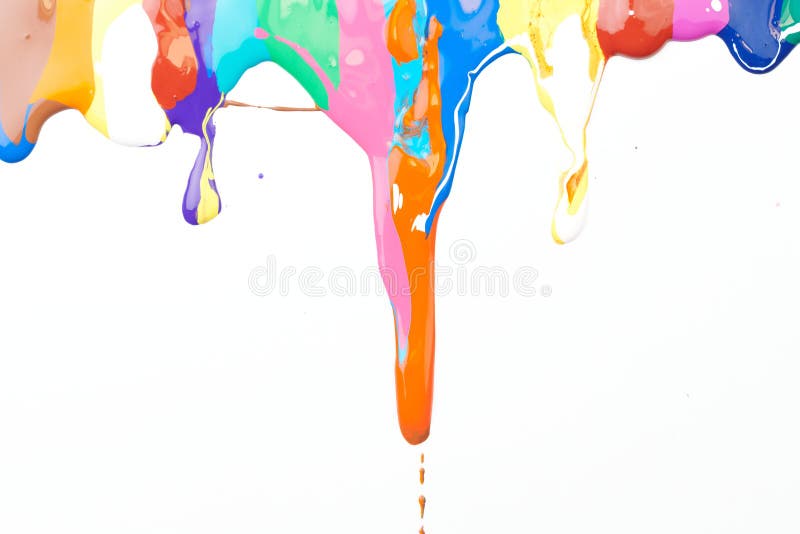 Multicolor brush strokes abstract background. Colorful acrylic ink blots and stains pattern, wallpaper print, fluid art stock photo