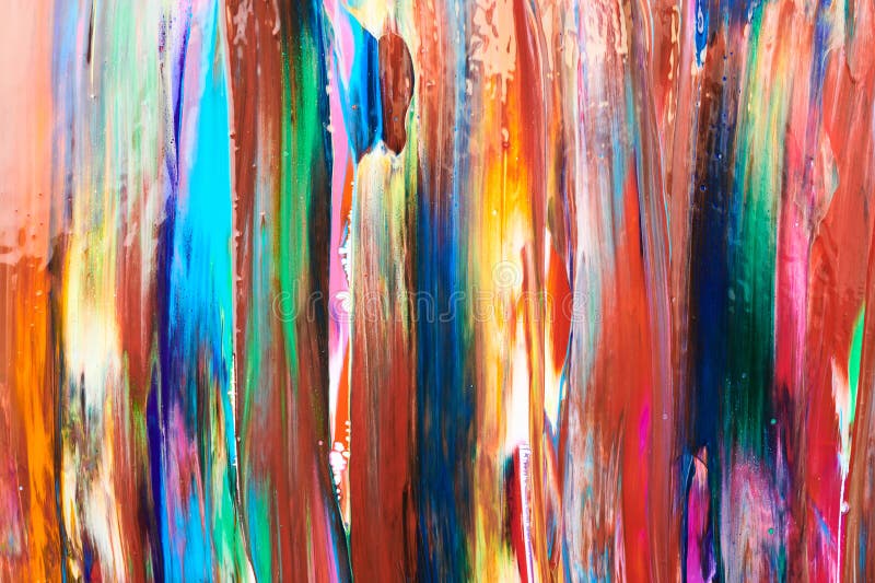 Multicolor brush strokes abstract background. Colorful acrylic ink blots and stains pattern, wallpaper print, fluid art stock images