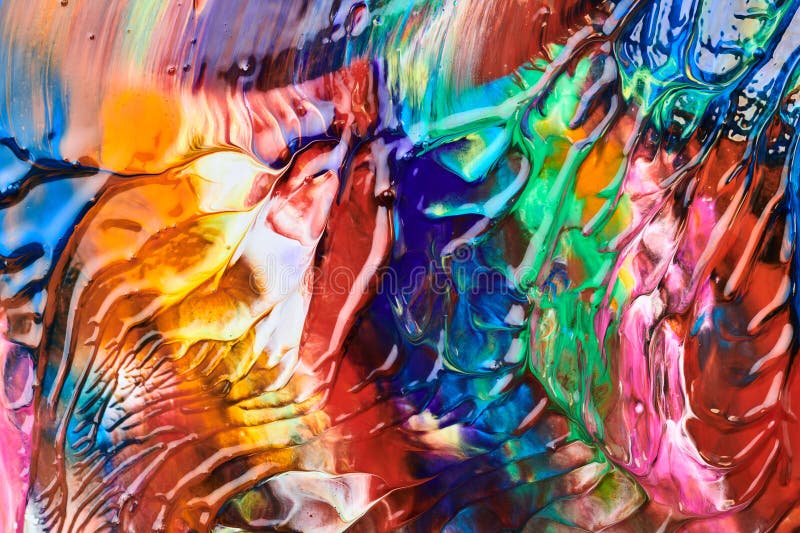 Multicolor brush strokes abstract background. Colorful acrylic ink blots and stains pattern, wallpaper print, fluid art stock photos
