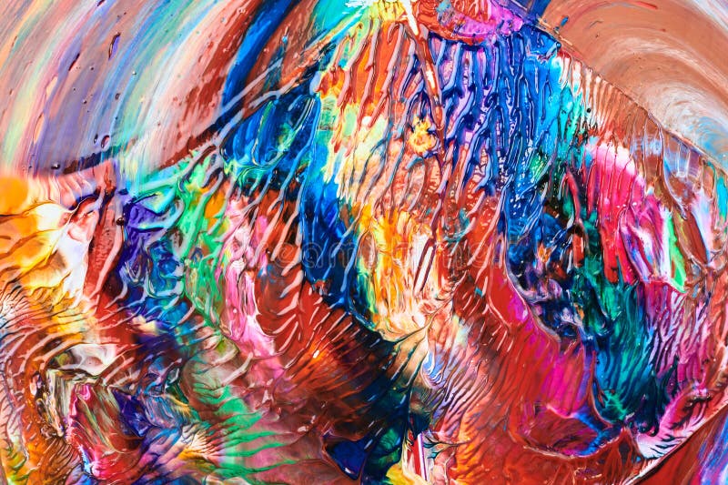 Multicolor brush strokes abstract background. Colorful acrylic ink blots and stains pattern, wallpaper print, fluid art royalty free stock photos