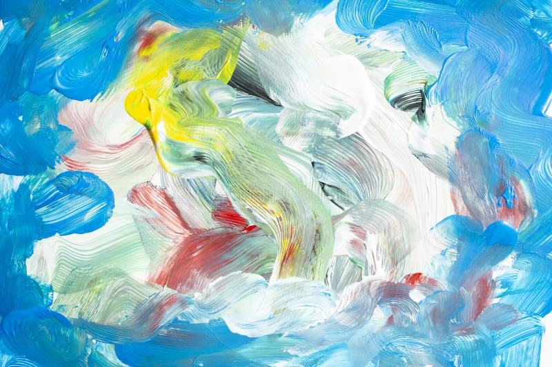 Multicolor brush strokes with acrylic paint, smudged and smeared, Abstract close up royalty free stock images