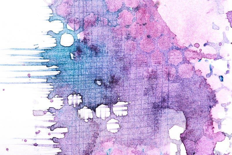 Multicolor brush strokes and paint spots on paper, bright contrasting background stock illustration