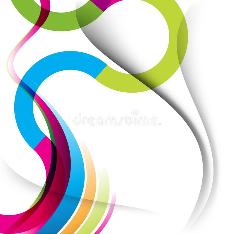 Multicolor curve and wave lines background