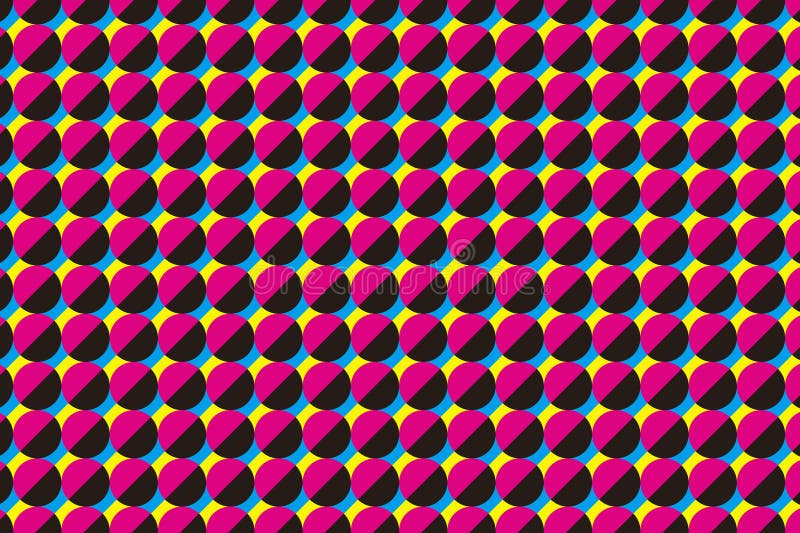 Multicolor diagonal two half circles and diamond squares pattern stock illustration