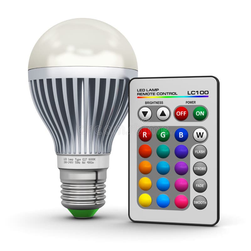 Multicolor DOWODZONA lampa z bezprzewodowym pilot do tv ilustracji Multicolor DOWODZONA lampa z bezprzewodowym pilot do tv ilustracji