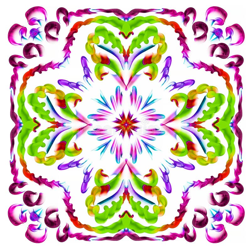 Multicolor element decorative on a white background,abstract pattern,stamp,star,snowflake stock illustration
