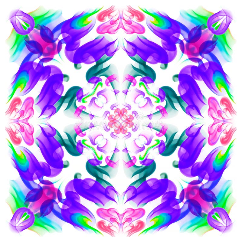 Multicolor element decorative on a white background,abstract pattern,stamp,star,snowflake. Multicolor element on a white background, abstract, element, ornament, symmetrical, pattern, space for text, drawn by hand, on a graphics tablet, to create patterns, decor, packaging, printed materials, banners, flyers
