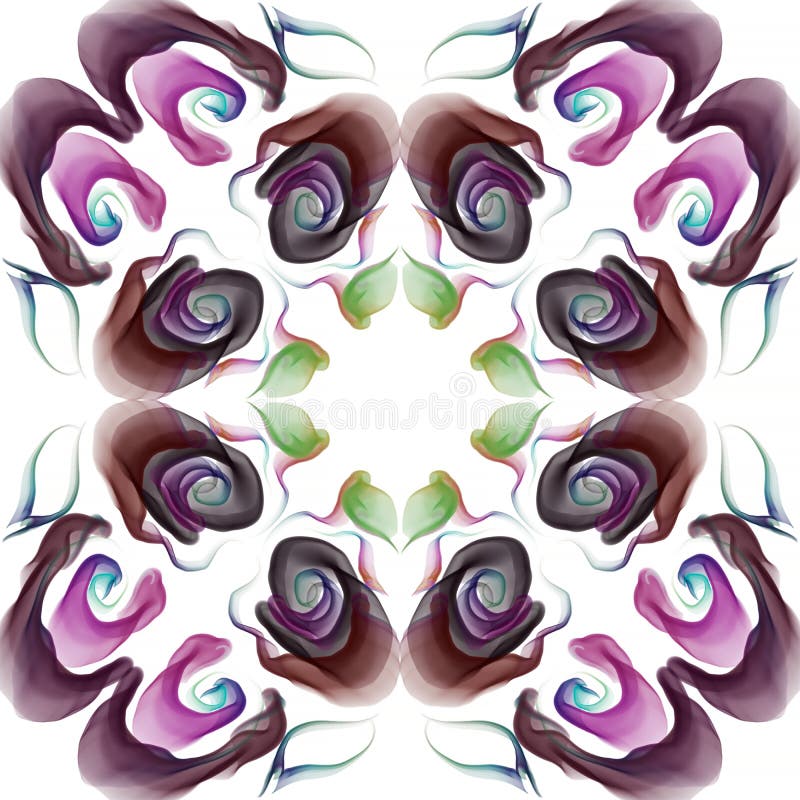 Multicolor element on a white background,abstract pattern,stamp,star,snowflake ,lace stock illustration