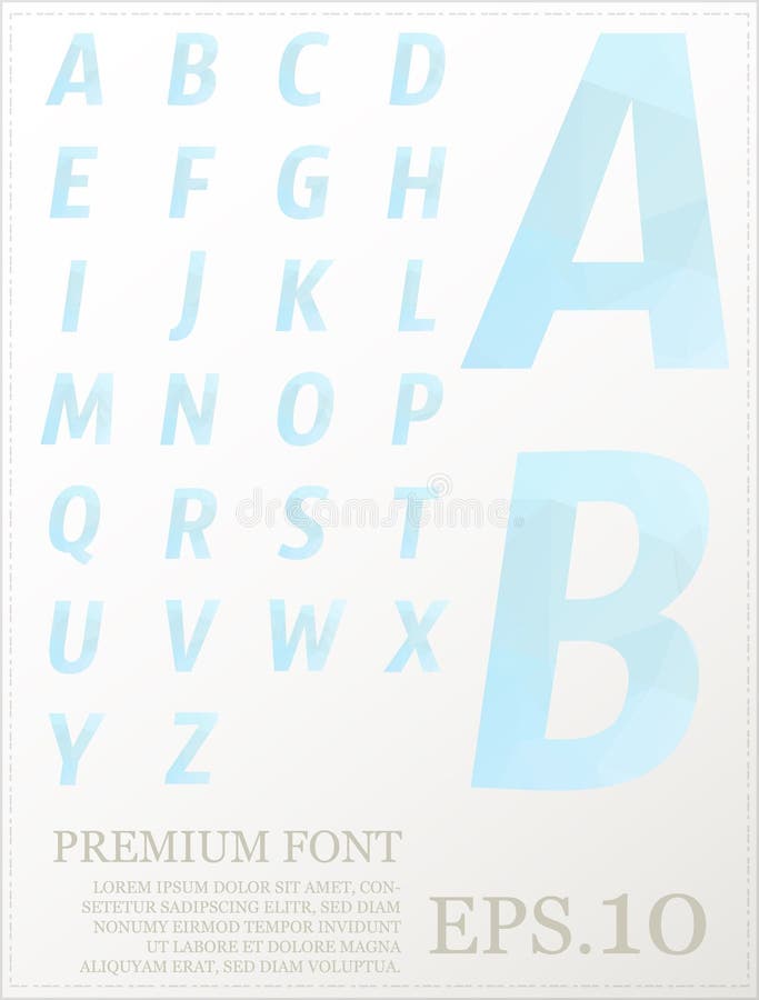 Multicolor font lowpoly style design alphabat polygonal vector illustration