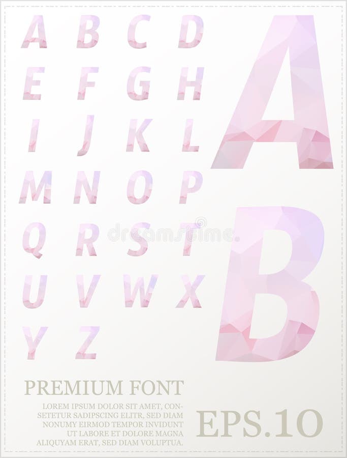 Multicolor font lowpoly style design alphabat polygonal vector illustration