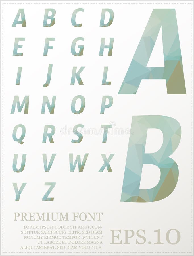 Multicolor font lowpoly style design alphabat polygonal vector illustration