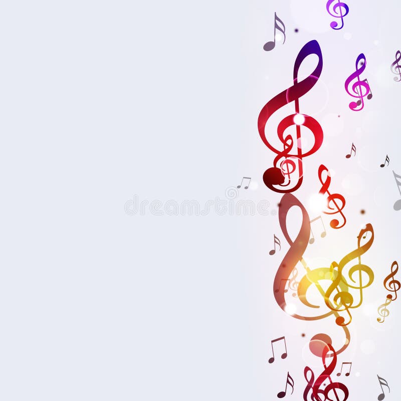 Multicolor Funky Music Notes