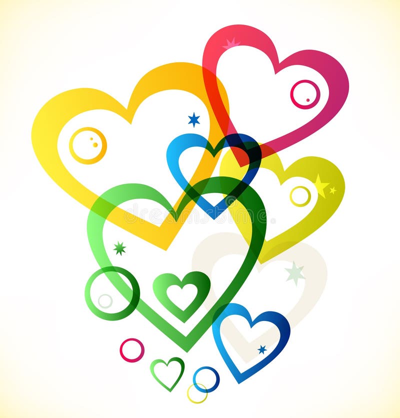 Multicolor hearts stock illustration. Illustration of colorful - 36218340