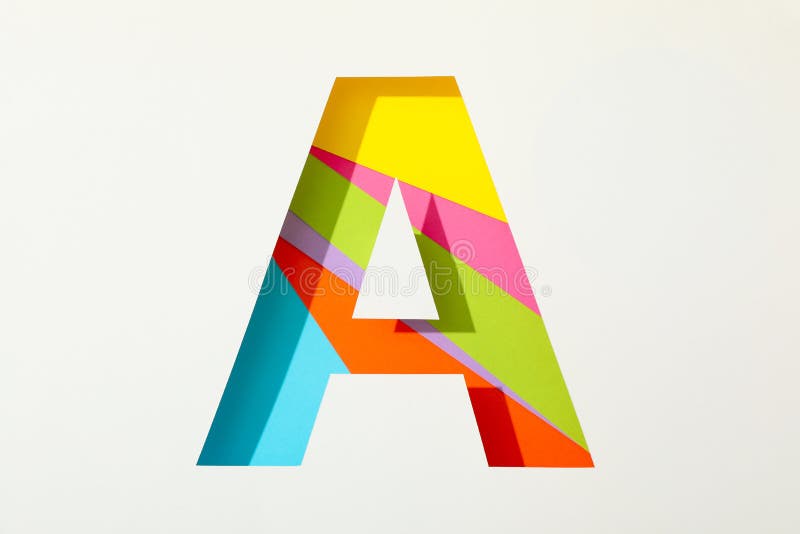Multicolor Letter A On White Background Stock Photo - Image of trend ...