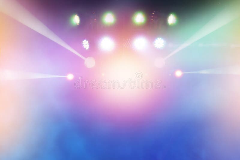 Multicolor light beams from the stage of the entertainment royalty free stock photography