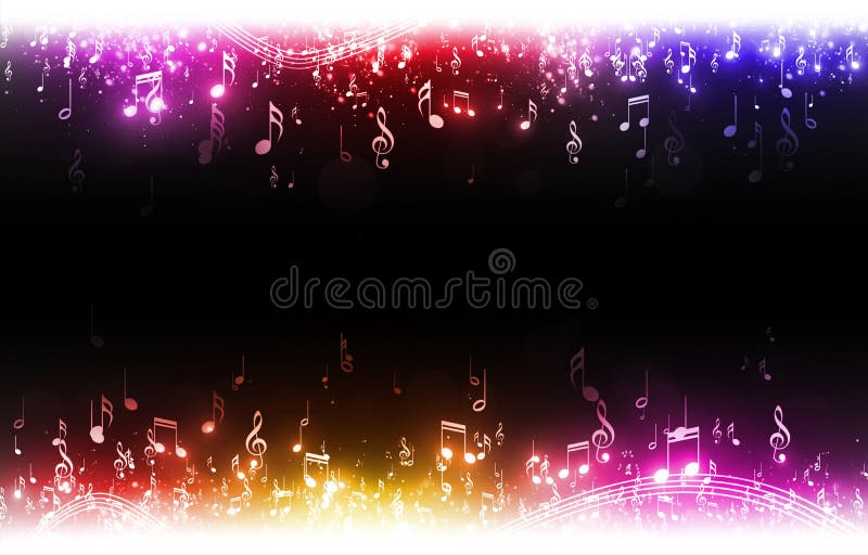 Multicolor Music Notes Background