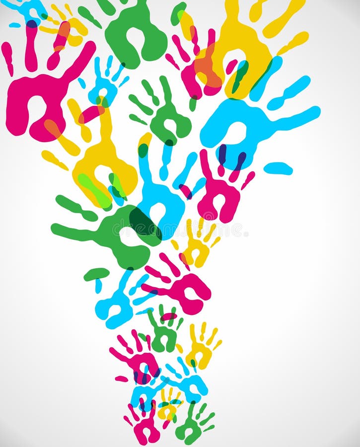 Multicolor mångfald hands färgstänk royaltyfri illustrationer Multicolor mångfald hands färgstänk royaltyfri illustrationer