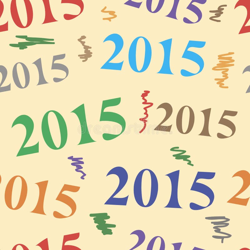 Multicolor number 2015 seamless texture royalty free illustration