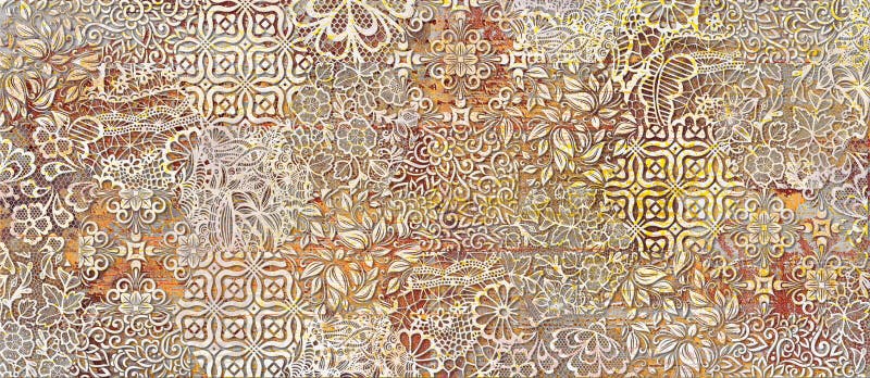 Multicolor Rustic Digital Wall Tile Decor For interior Home or Rustic Ceramic wall tile Design. royalty free illustration
