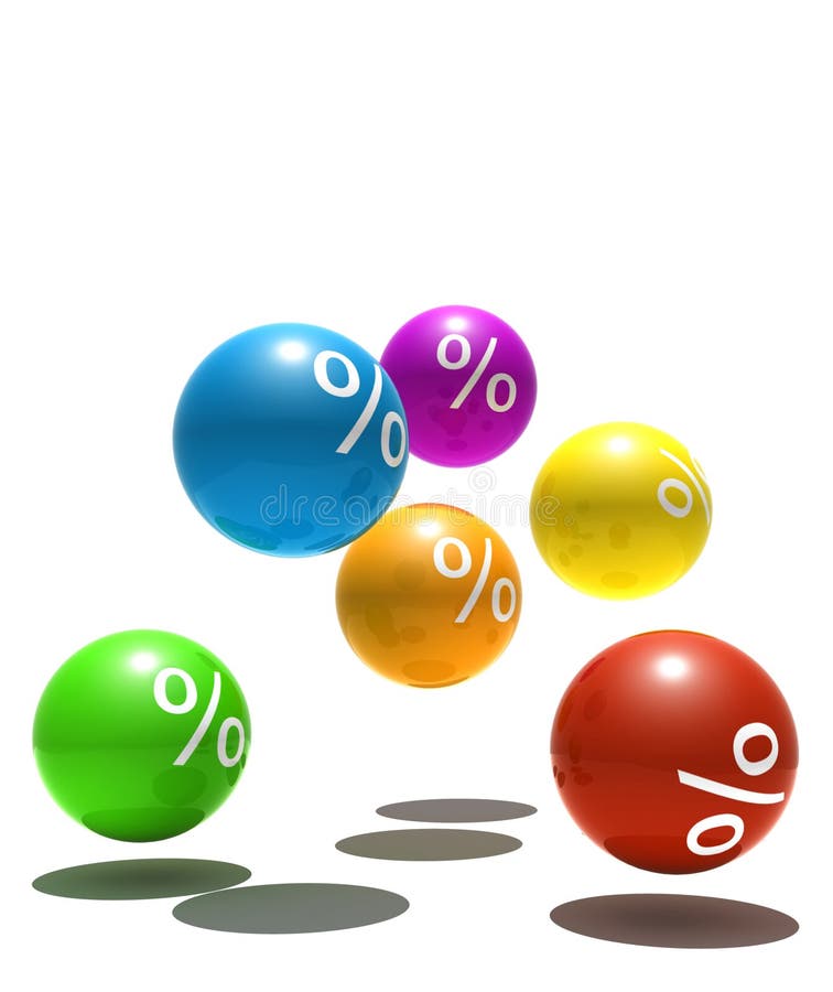Multicolor spheres with percent symbol