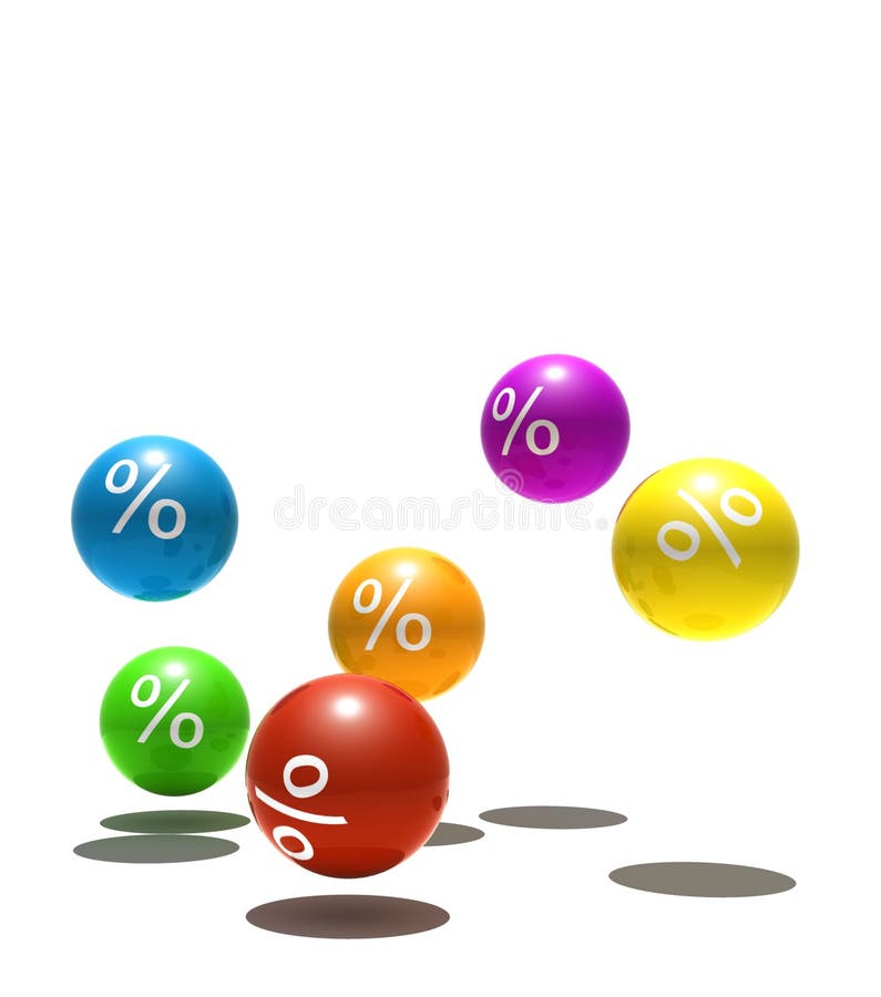 Multicolor spheres with percent symbol