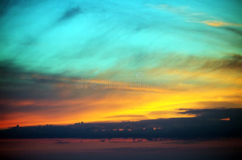 Multicolor sunset sky stock image. Image of heaven, nature - 39783515