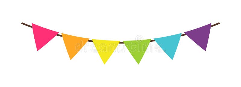 Multicolor Triangular Bright Paper Garlands Flags Stock Vector
