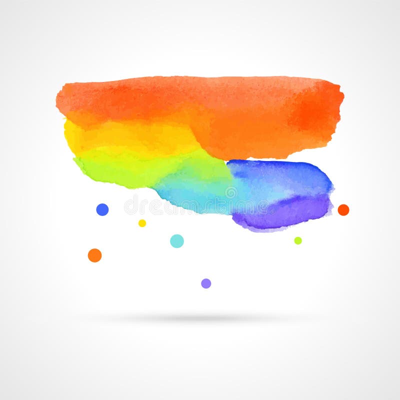 Multicolor watercolor cloud, vector