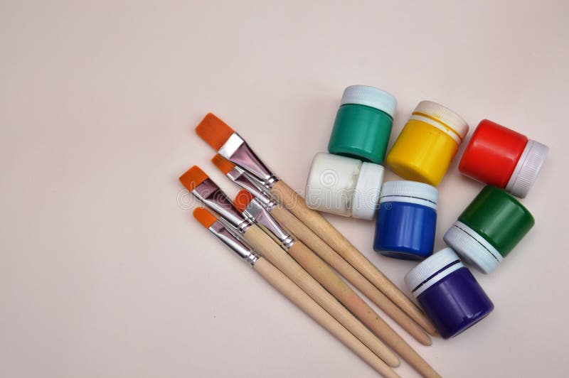 Watercolor Paints and Brushes Stock Image Image of isolated, paint