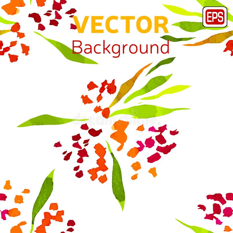 Multicolor Watercolor Vector Flowers