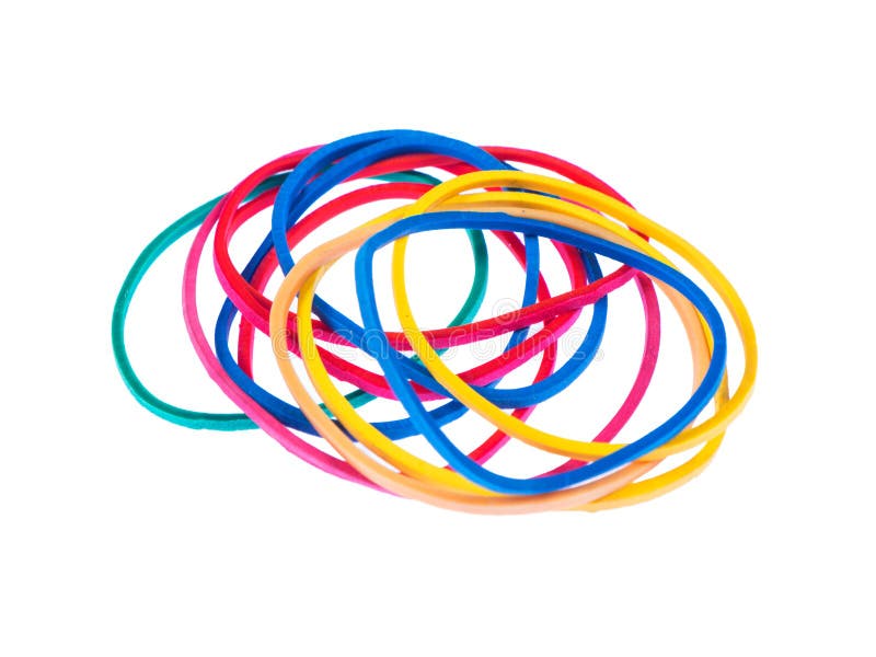 Multicolor круглые резинкы над белой предпосылкой стоковое изображение Multicolor круглые резинкы над белой предпосылкой стоковое изображение
