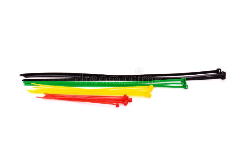 Multicolor связи кабеля нейлона на белой предпосылке стоковая фотография rf Multicolor связи кабеля нейлона на белой предпосылке стоковая фотография rf