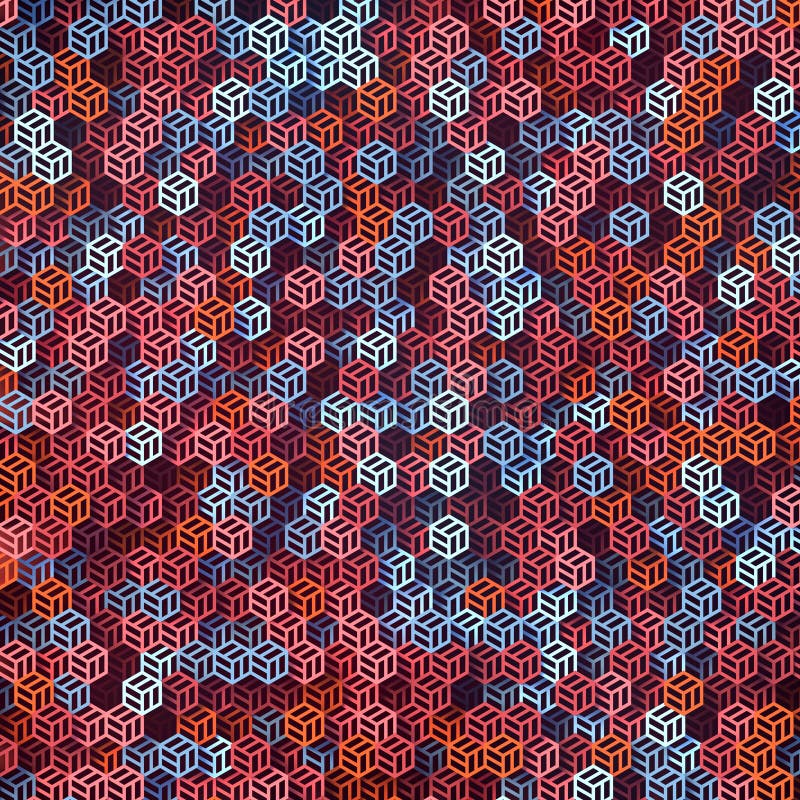 Multicolored abstract surface pattern. 3d rendering stock illustration