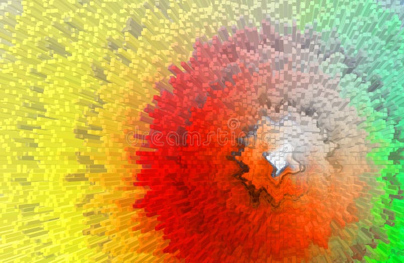 Multicolored abstract wallpaper background. Explosion pattern. stock illustration