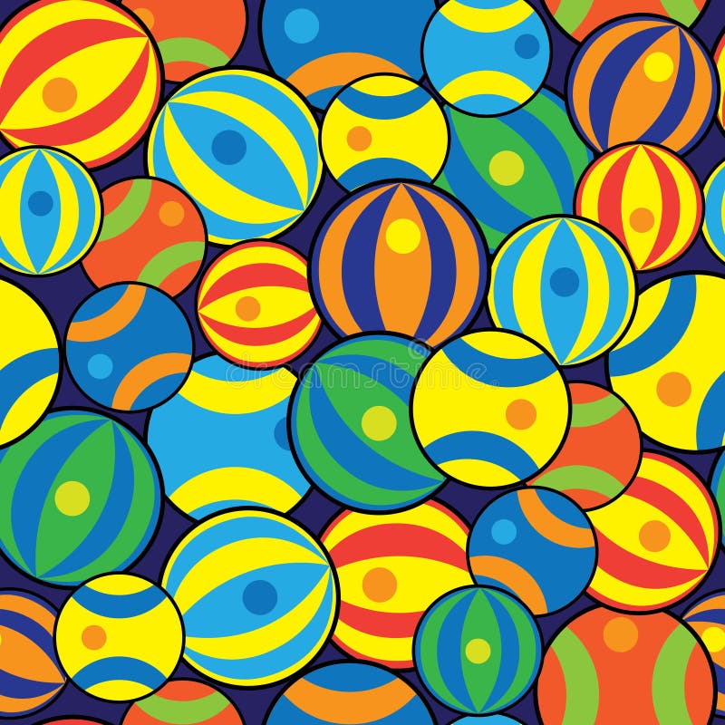 Multicolored ballen van naadloos patroon vector illustratie Multicolored ballen van naadloos patroon vector illustratie