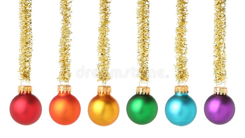 Multicolored Christmas balls stock images