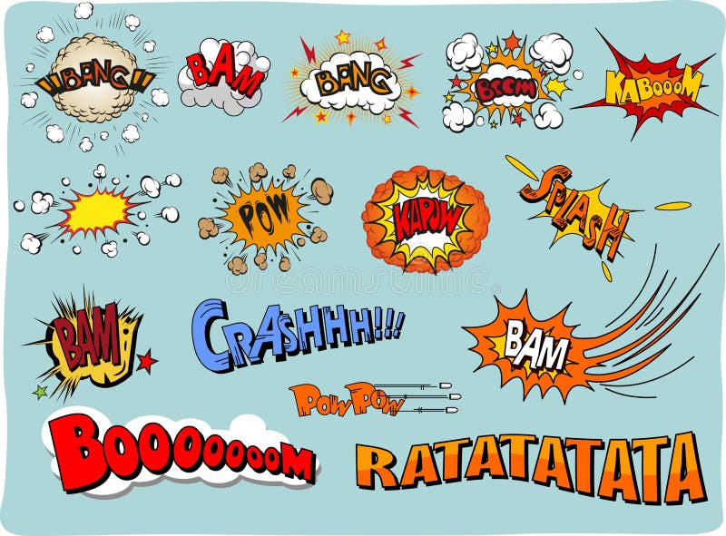 Comic Sound Effects Collection Stock Vector Illustration of sound