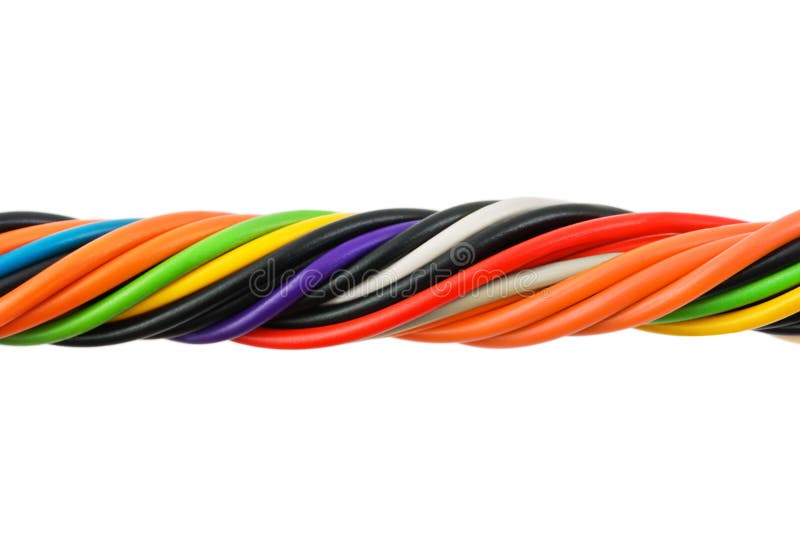Multicolored computer cable royalty free stock photo