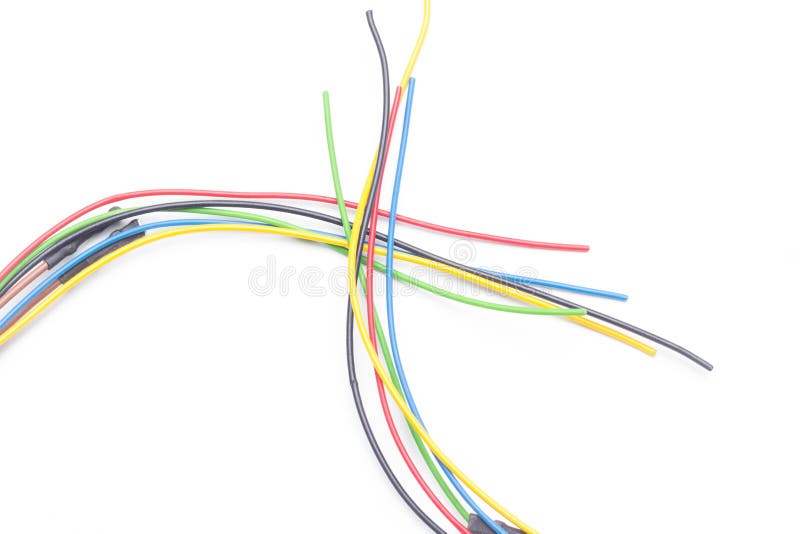 Multicolored Copper Cables for Electricity Transmission Stock Image