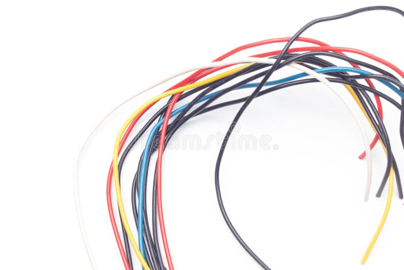 Multicolored Copper Cables for Electricity Transmission Stock Image